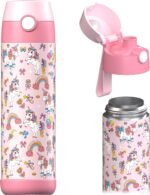 Jarlson® Kids Water Bottle MALI [18OZ] - No Straw Stainless Steel Thermo Bottle - Insulated Waterbottle Leak Proof for School & Sports - Thermo Tumbler for Boys & Girls (Unicorn) - Image 2