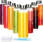 Jazb Glass Juice Bottles with Lids18 oz, Reusable Glass Water Bottles with Leakproof Cap for Juicing, Juice Glass Bottle Set of 8 - Image 2
