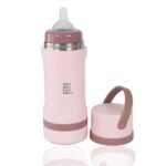 Jili All-in-One Baby Bottle, Insulated Stainless Steel Bottle with Formula Container, Anti-Colic Nipple, and Leak-Proof Lid, Baby Essentials for Travel, BPA and Phthalates-Free, Rose, 8 oz. - Image 2