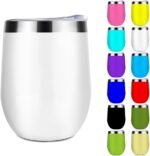 Jixoria Personalized Custom Wine Tumblers Customized with Photo Text Name 12 oz Stainless Steel Travel Coffee Cup Christmas Birthday Gift for Him, Her, 1 PC, Blank White - Image 2