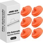 Jmoe USA Improved Lid For Gatorade Water Bottle | Fits Squeezable 32 oz and 30 oz Versions | Faster Flow Valve and Easy Twist Grip | Made With Food-Grade Materials (6-Pack) - Image 2