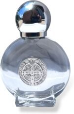 Joseph's Workshop Saint Benedict Glass Holy Water Bottle – 2.25" Small Portable Bottle 0.5 fl oz Benedict Holy Water Bottle - Image 2