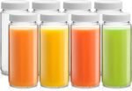 JoyJolt 16 oz Reusable Glass Bottles with Caps. Set of 8 Juicing Bottles With Lids and Juice Jars Labels. Glasses for Cold Brew, Smoothie - Image 2