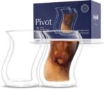 JoyJolt Pivot Double Insulated Cocktail Glasses - Set of 2 Unique 8 oz Double Wall Tumbler - Engaging Optical Effect Double Wall Glass - Suitable for Tea, Cappuccino, Coffee, or Iced Beverages - Image 2