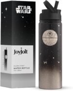 JoyJolt Stainless Steel 22 oz Star Wars Water Bottle with Straw Lid, BPA-Free Sports and Travel Vacuum Insulated Water Bottle, Destination Collection Death Star Bottle, Star Wars Gifts - Image 2