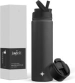 JoyJolt Triple Insulated Water Bottle with Straw Lid AND Flip Lid! 22oz Water Bottle, 12 Hour Hot/Cold Vacuum Insulated Stainless Steel Water Bottle. BPA-Free Leakproof Water Bottles - Thermos Bottle - Image 2