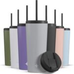 JoyJolt Vacuum Insulated 24 oz Tumbler with Lid and Straw (2 Each) Vacuum Double Wall Stainless Steel Tumbler, Copper Lined for 12Hr Hold/Cold Drinks. Leakproof Water Bottle, Tea or Iced Coffee Cup - Image 2