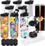 Joyclub 8 Pack Sublimation Water Bottle Blanks Dual Opening 20 oz Sublimation Tumblers with Leakproof Lid and Straw Insulated Stainless Steel Sports Cups - Image 2