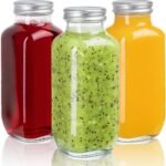 Juice Bottles with Lids, 16 Oz - Set of 3 - Clear Glass Jars with Caps - Reusable Empty Drink Containers for Juicing, Smoothies, Water, Milk, Kombucha Storage, Wellness Shots and More (3) - Image 2