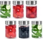 Juice Glass Bottles 6oz, 6Pack Wide Mouth Glass Water Bottles with Lids, for Juicing, Smoothies, Infused Water, Beverage Storage, BPA Free, Stainless Steel Lids, Leakproof, Reusable, Borosilicate - Image 2