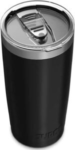 Juro Tumbler 20 Oz Stainless Steel Vacuum Insulated, with Lids and Straw [Travel Mug] Double Wall Water Coffee Cup for Home, Office, Outdoor Works Great for Ice Drinks and Hot Beverage - Black - Image 2