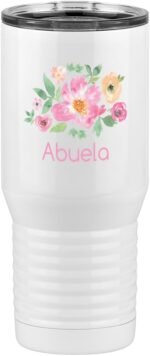 Just So Posh Abuela Flowers Tumbler, Tall Travel Coffee Mug, White 20 oz Polar Camel, Stainless Steel, Vacuum Insulated - Image 2