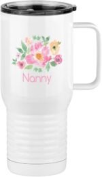 Just So Posh Nanny Flowers Tumbler, Travel Coffee Mug with Handle and Slider Lid, White 20 oz Polar Camel, Stainless Steel, Vacuum Insulated - Image 2