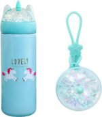 KINIA 12 Oz UNICORN GLITTER 18/8 Stainless Steel Double Wall Vacuum Insulated Kids Water Bottle - Leak Proof with BPA FREE Multi-Color Sparkling Glitter Top (Unicorn Blue) - Image 2