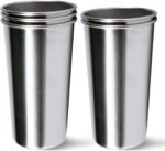KISEER 5 Pack 20 Ounce Stainless Steel Pint Cups Shatterproof Cup Tumblers Unbreakable Metal Drinking Glasses for Bar, Home, Restaurant - Image 2