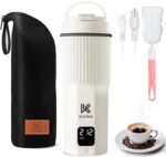 KIVRA Travel Kettle-316 Stainless Steel Portable kettle, 450mL Portable Water Boiler with 6 Temperature Control, Auto Shut Off & Boil Dry Protection, Small Electric Kettle for Global Use (100-240V) - Image 2