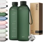 KIVY Large Water Bottle 50oz [Lightweight & Shatterproof] Fits Backpack & Cupholder for Travel, Sports, School - Extra large water bottle no straw - 1.5 Liter water bottles - 50oz Water bottle Green - Image 2