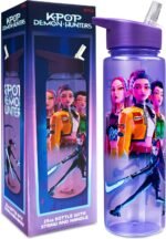 KPop Demon Hunters Officially Licensed Huntrix Water Bottle for Girls, 25oz Leak Proof with Straw Lid, Gifts for Girls - Image 2