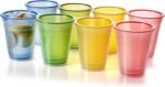 KX-WARE 18 Ounce Double Walled Colorful Tabletop Insulated Plastic Tumbler Cup Keeps Drinks Cold and Hot, set of 8 Multicolor - Image 2