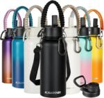 KXIAOCHEN Insulated Water Bottle, Stainless Steel Water Bottle, 2 Lids (Straw and Handle Lid),Wide Mouth Metal Water Bottles Keep Hot and Cold, Double Walled, Thermo Mug, Metal Canteen - Image 2