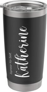 Katherine Name Personalized Coffee Pun Travel Mug Stainless Steel Insulated Tumbler - Image 2