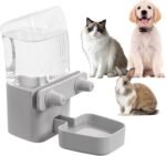 Kenond 50 oz Rabbit Water Dispenser,Gravity Dog Water Bowl Dispenser for Cage,Auto Water Bottle for Ferret,Cat,Dog and Other Animals, Compatible with Widemouth Cages, Wire Cages and Crates(Gary) - Image 2