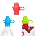 Kiddikap Original Water Bottle Topper for Toddlers – 100% Silicone Sippy Top Spout with Protective Cap makes the Bottle Top a Spill Proof Lid for Kids and Adults - 3 Pack - Original - Image 2