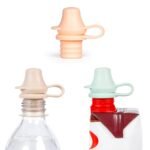 Kiddikap Original Water Bottle Topper for Toddlers – 100% Silicone Sippy Top Spout with Protective Cap makes the Bottle Top a Spill Proof Lid for Kids and Adults - 3 Pack - Pastel - Image 2