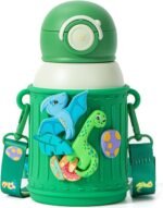 Kids Insulated Tumbler Set – 16oz Stainless Steel Water Bottle with Straw & Pour Lids, Screw-On Cup, Adjustable Strap, Silicone Sleeve & Charms – Leakproof BPA-Free Bottle for Boys & Girls - Image 2