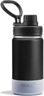 Kids Stainless Steel Water Bottle with Spout Lid-12 oz Vacuum Insulated Wide Mouth Sports Water Bottle for School, BPA Free (Black) - Image 2