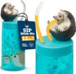 Kids Water Bottle, Toddler Cups, Tumbler with Lid and Straw, Travel Sippy Cup for Water or Milk, Kids Cups with Lids for Toddlers 3 and Up, BPA Free Plastic, 12 oz (Trend Zoo Hedgehog) - Image 2