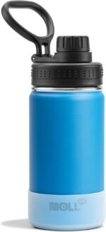 Kids Water Bottle with Spout Lid-12 oz Small Insulated Sports Water Bottle for School-Reuasble Stainless Steel Vacuum Travle Leak Proof Water Flask (Sky Blue) - Image 2