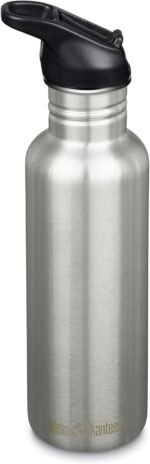 Klean Kanteen 27 oz Classic Water Bottle with Flip Seal Sport Cap & Straw - 100% Leakproof Spout & Cap - Durable, BPA-Free & Stainless Steel Material - Easy-Sip Water Bottle - Brushed - Image 2