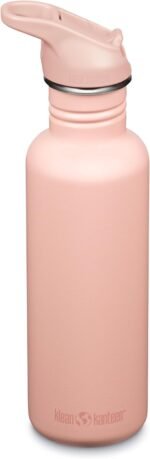 Klean Kanteen 27 oz Classic Water Bottle with Flip Seal Sport Cap & Straw - 100% Leakproof Spout & Cap - Durable, BPA-Free & Stainless Steel Material - Easy-Sip Water Bottle - Peach Parfait - Image 2