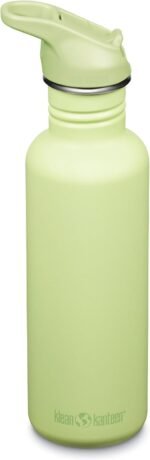 Klean Kanteen 27 oz Classic Water Bottle with Flip Seal Sport Cap & Straw - 100% Leakproof Spout & Cap - Durable, BPA-Free & Stainless Steel Material - Easy-Sip Water Bottle - Shadow Lime - Image 2