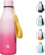 Konokyo Insulated Water Bottle with Strap,18 oz Double Wall Stainless Steel Vacuum Bottles Metal Water Flask,Cherry - Image 2