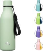 Konokyo Insulated Water Bottle with Strap,18 oz Double Wall Stainless Steel Vacuum Bottles Metal Water Flask,Macaron Green - Image 2