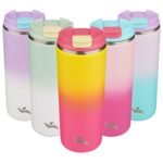 Konokyo Tumbler with Lid, 16 oz Travel Coffee Mug Double Wall Vacuum Stainless Steel Thermal Metal Cup Insulated Water Bottle,Rainbow - Image 2