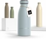 LARS NYSØM Stainless Steel Insulated Water Bottle 12oz 17oz 25oz 34oz 51oz | Insulated Thermo Flask for Hot and Cold Beverages | Leakproof Drinking Bottle (Sky Blue, 11.9oz) - Image 2