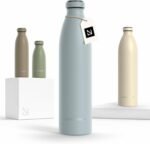 LARS NYSØM Stainless Steel Insulated Water Bottle 12oz 17oz 25oz 34oz 51oz | Insulated Thermo Flask for Hot and Cold Beverages | Leakproof Drinking Bottle (Sky Blue, 33.9oz) - Image 2