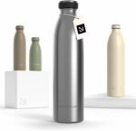 LARS NYSØM Stainless Steel Insulated Water Bottle 12oz 17oz 25oz 34oz 51oz | Insulated Thermo Flask for Hot and Cold Beverages | Leakproof Drinking Bottle (Stainless Steel, 25.4oz) - Image 2