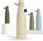 LARS NYSØM Stainless Steel Insulated Water Bottle 25oz 34oz | Insulated Thermo Flask for Hot and Cold Beverages | Leakproof Drinking Bottle (Almond Beige, 33.9oz) - Image 2