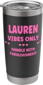 LAUREN Personalized Name Funny Cute Custom LAUREN Name Stainless Steel Insulated Tumbler - Image 2