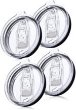 LEIOH 4 Pack 20 oz Tumbler Lid, Replacement Lids Compatible for YETI 20 oz Tumbler,Travel Mug,Spill Proof Splash Resistant Silicone Sliding Covers,Straw Friendly, BPA Free - Image 2