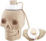 LELExilan Collapsible Silicone Water Bottle 22oz (650ml) - Leak-Proof, BPA-Free, Portable for Sports, Travel & Camping, Skull Design,Yellow - Image 2