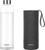 LETREEN Glass Water Bottle 32 oz, Borosilicate Glass Water Bottle with Neoprene Sleeve, BPA-Free Leak Proof Reusable for Hot Cold Drinks, Work, Gym, Home, Sports - Image 2