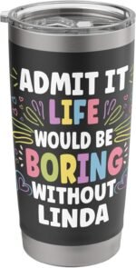LINDA Personalized Name Funny Cute Custom LINDA Name Stainless Steel Insulated Tumbler - Image 2