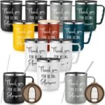 Lallisa 12 Pcs Employee Appreciation Gifts Bulk 17 oz Travel Coffee Mug with Lid Handle for Women Thank You Gifts Stainless Steel Tumblers Insulated Mug for Coworker Teacher (Awesome) - Image 2