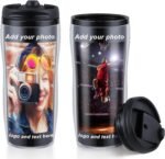 Lallisa 2 Pcs Photo Travel Mug with Picture Customized Tumblers Christmas Personalized Photo Stainless Steel Tumbler Insert Double Wall Mug for Christmas Wedding Xmas Birthday Gift (Stylish,14 oz) - Image 2