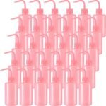 Lallisa 30 Pcs 250 ml Pink Tattoo Wash Bottle Narrow Mouth Squeeze Succulent Watering Bottles Water Squirt Lash Wash Rinse for Medical Lab Cleaning Washing - Image 2